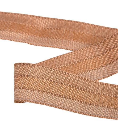 25m spool 3 tone ribbon 30mm Chocolate Brown