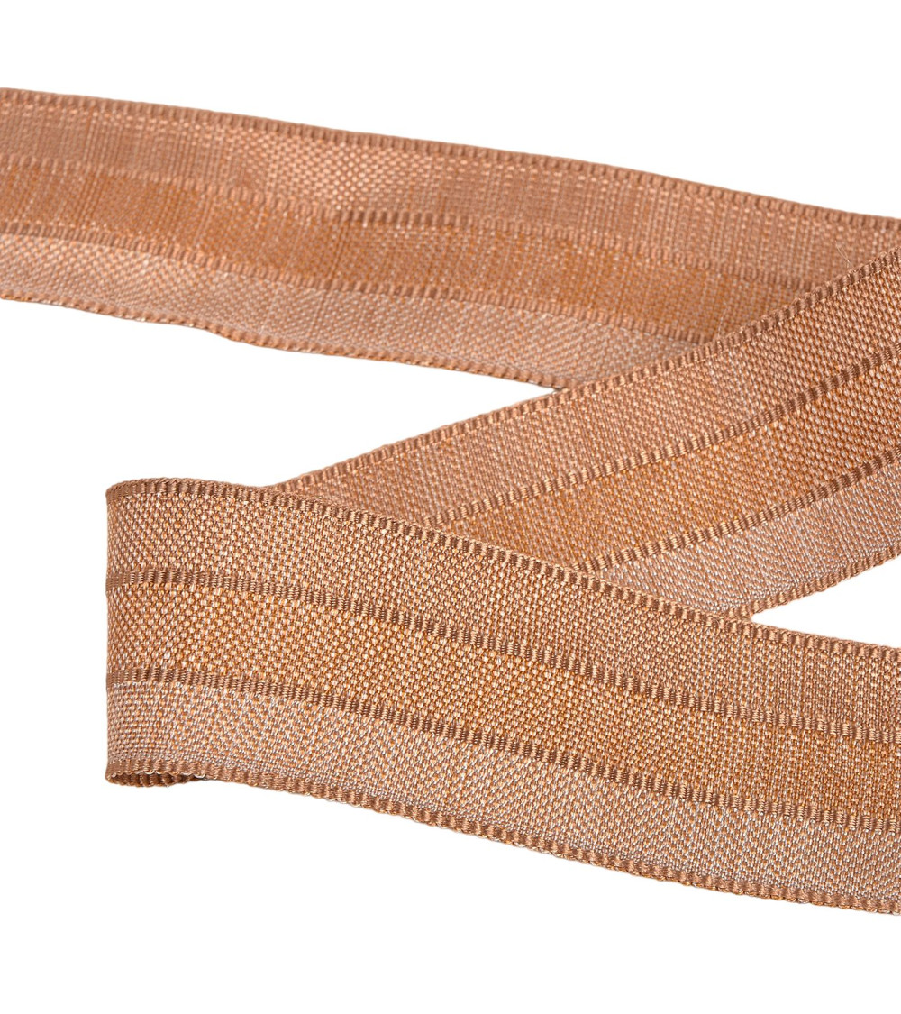 25m spool 3 tone ribbon 30mm Chocolate Brown