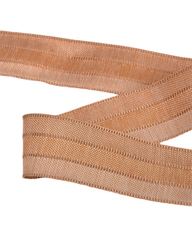 25m reel of 3-tone ribbon 30mm Chocolate Brown