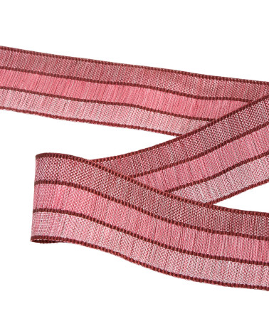 Spool of 25m ribbon 3 tones 30mm Burgundy Red