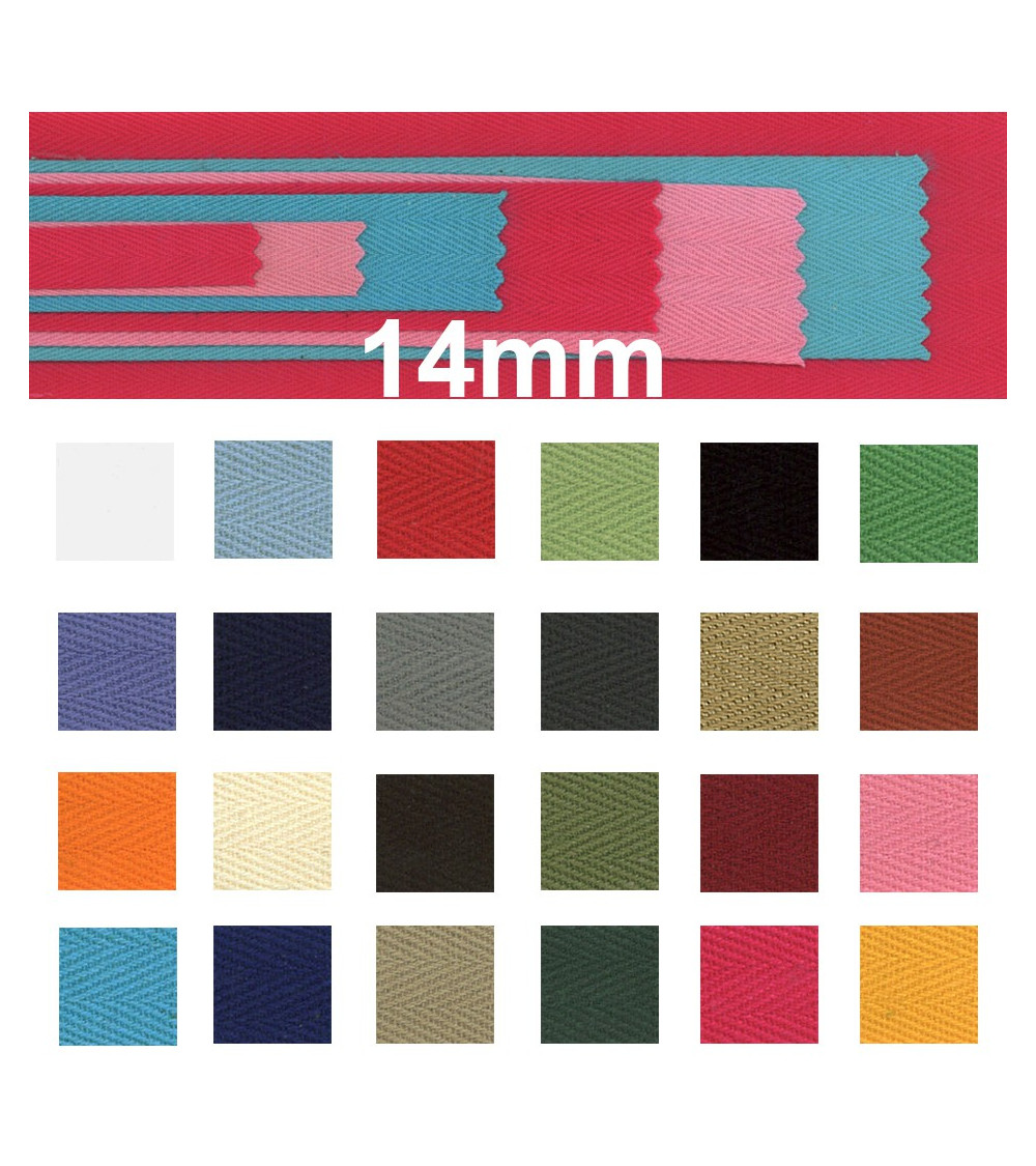 Serge coton 14mm au mètre Serge coton 14mm au mètre