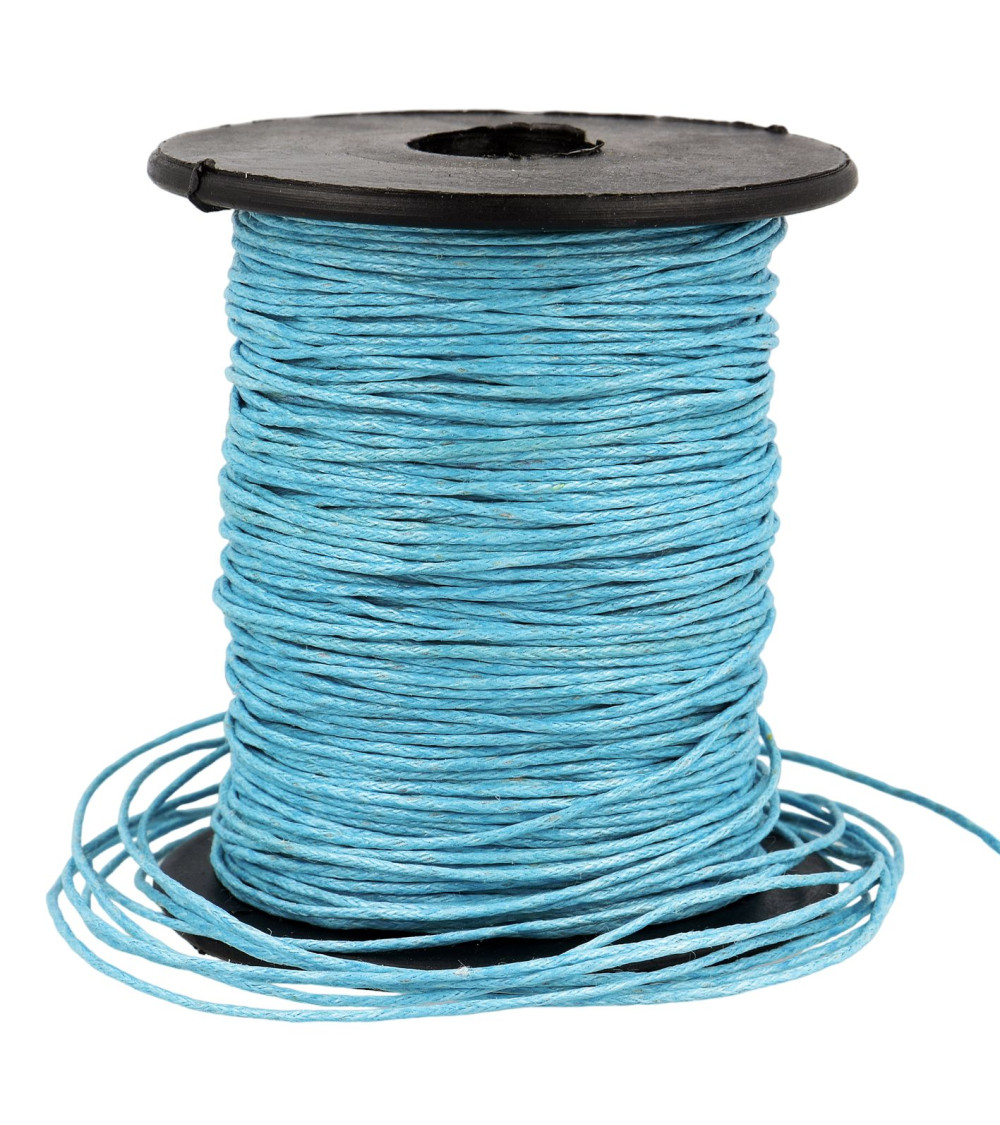 Spool of 70m leather-look cord 1mm Blue