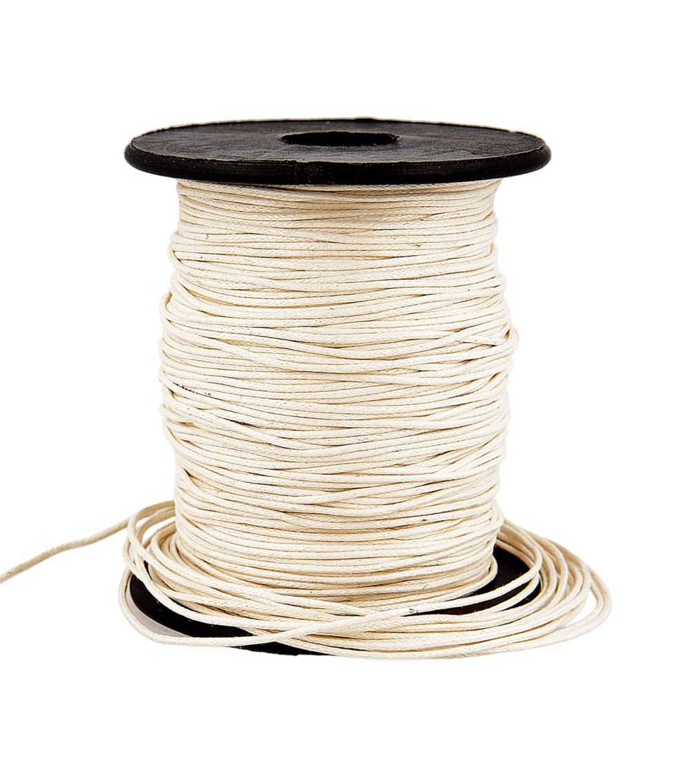 70m reel leather look cord 1mm Ecru
