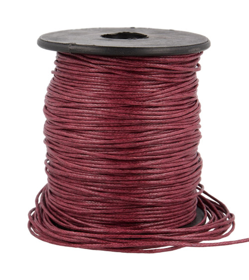70m reel leather look cord 1mm Bordeaux