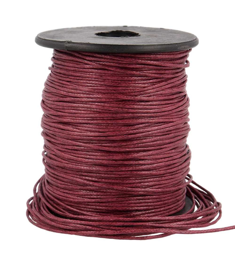 70m reel leather look cord 1mm Bordeaux