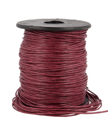 70m reel leather look cord 1mm Bordeaux