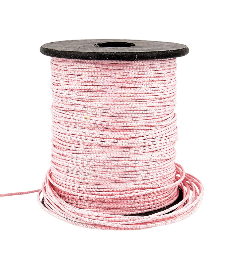 Bobine 70m cordelière aspect cuir 1mm Rose