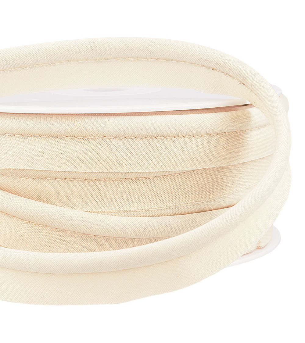 Bobine 15m passepoil mèche Ecru Foncé 5mm