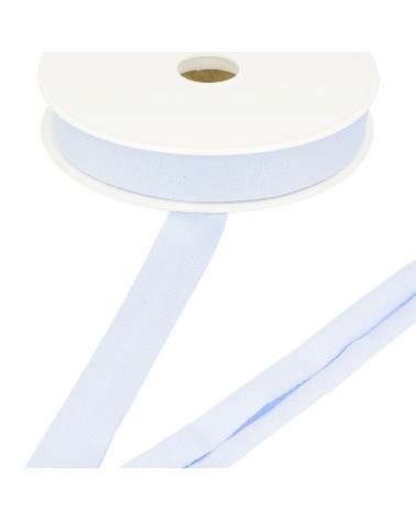 Bobine 20m biais jersey extensible Bleu clair 20mm