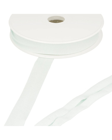 Bobine 20m biais jersey extensible Vert d'eau 20mm