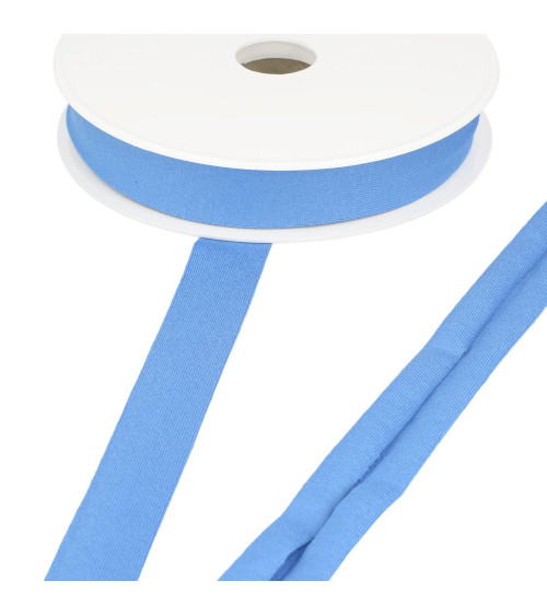 20m spool of stretch jersey bias tape Steel Blue 20mm