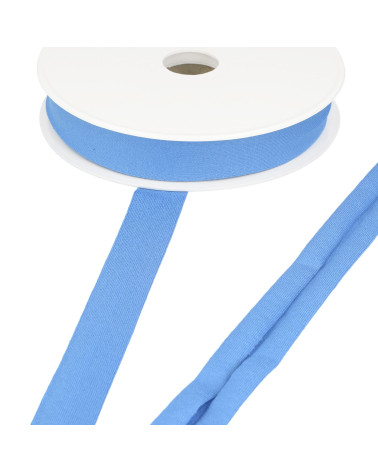 20m spool of stretch jersey bias tape Steel Blue 20mm