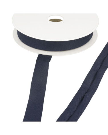 Bobine 20m biais jersey extensible Bleu marine 20mm