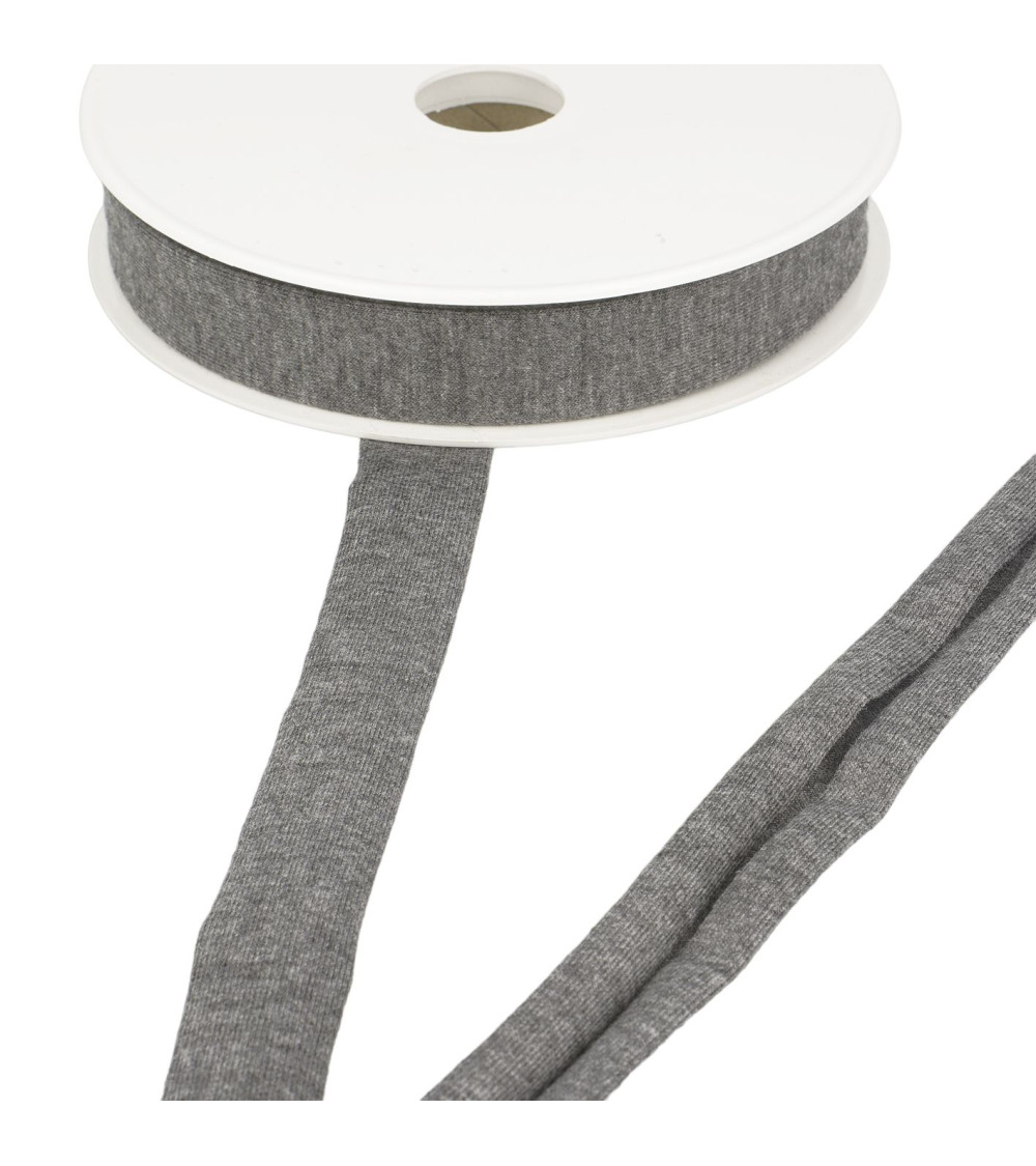 20m reel stretch jersey bias tape Medium Gray 20mm