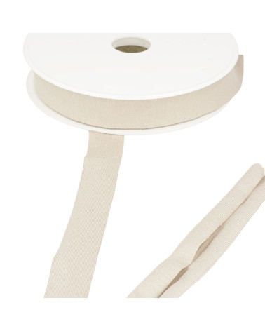 Bobina da 20 m di nastro in sbieco in jersey elasticizzato Beige 20 mm