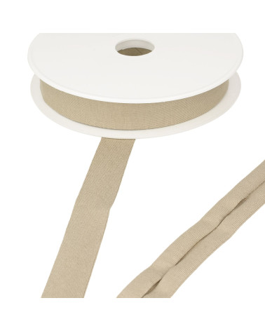 Bobine 20m biais jersey extensible Beige Foncé 20mm