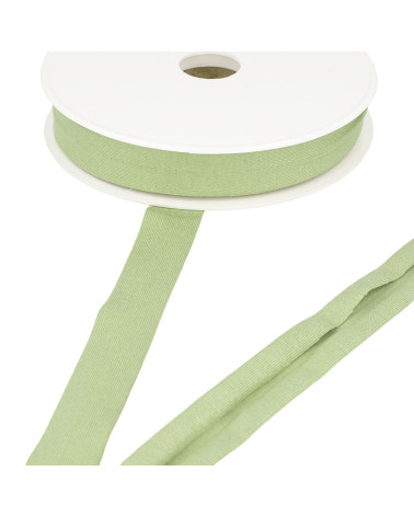 Bobine 20m biais jersey extensible Vert kaki clair 20mm