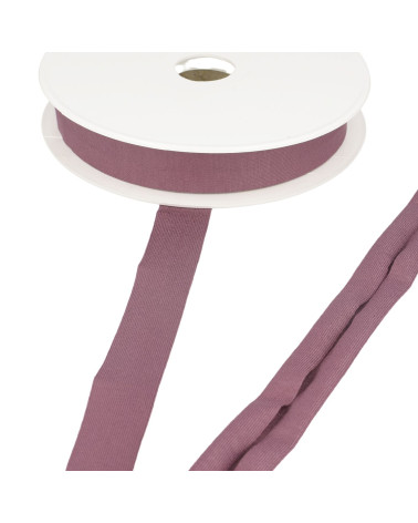 Bobine 20m biais jersey extensible Vieux Rose 20mm