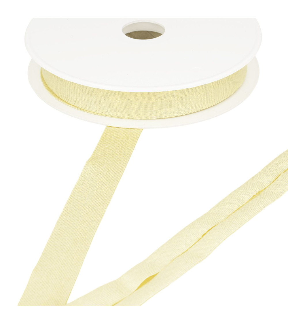 20m reel stretch jersey bias tape Straw yellow 20mm