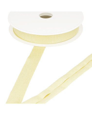 Cinta al bies jersey elastico bobina 20m Amarillo paja 20mm