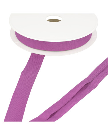 20m spool of stretch jersey bias binding, purple, 20mm