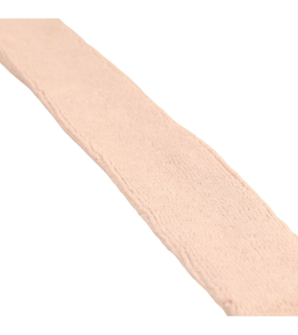 Bobine 20m biais bouclette 80 % coton 20% polyester 27mm beige Fabriqué en Europe