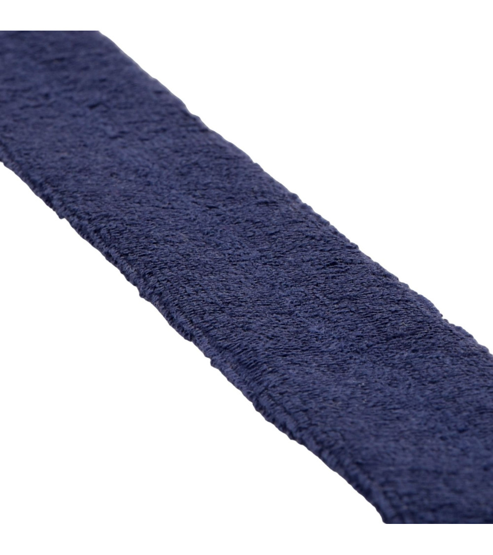 Boucle bias 80% cotton 20% polyester 27mm navy blue per meter made in Europe