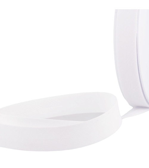 Folded bias all white textile per meter made in France