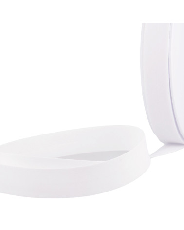 Folded bias all white textile per meter made in France