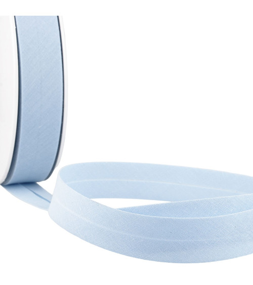 Folded bias all sky blue textile per meter made in France