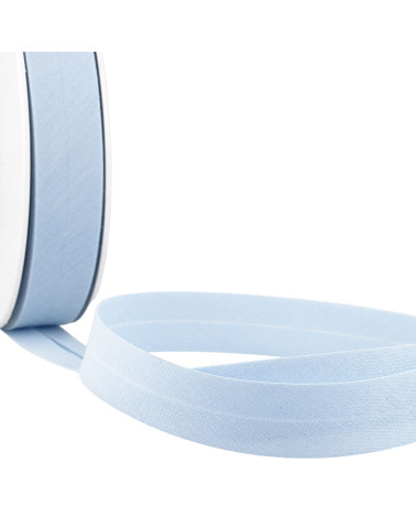 Folded bias all sky blue textile per meter made in France