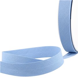 Biais replié tout textile bleu clair au mètre fabriqué en France