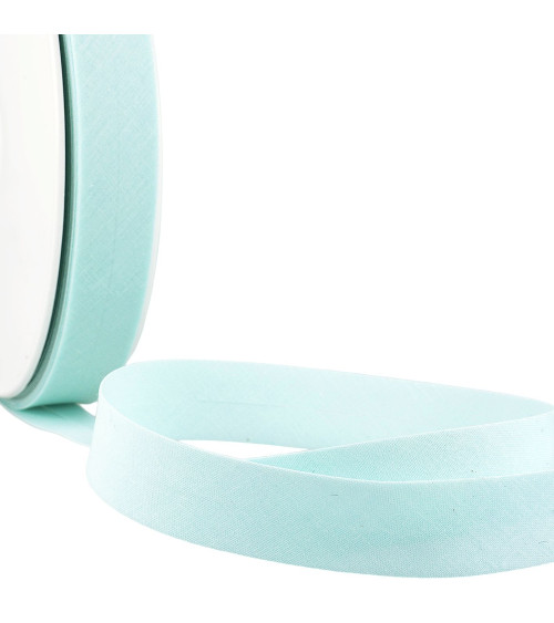 Folded bias all water blue textile per meter made in France