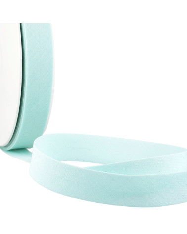 All-fabric water blue folded bias tape by the meter made in France