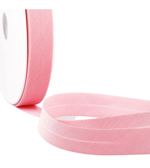 Folded bias all salmon textile per meter made in France