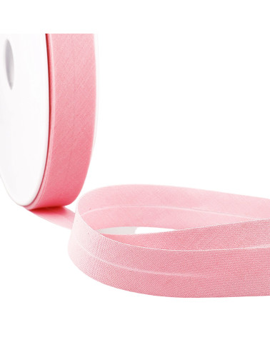 Folded bias all salmon textile per meter made in France