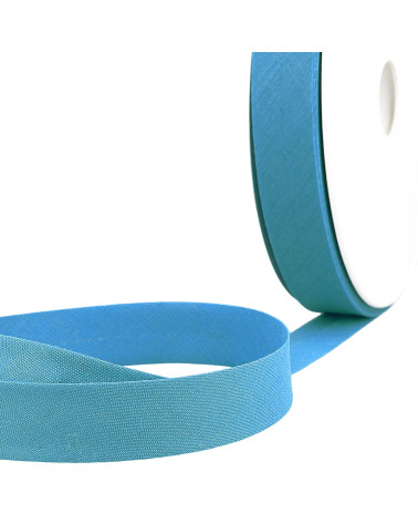 Folded bias all gypsy blue textile per meter made in France