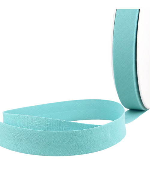 Folded bias all steel blue textile per meter made in France