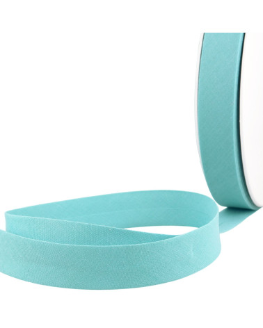 Gefaltetes Schrägband aus stahlblauem Textil pro Meter, hergestellt in Frankreich