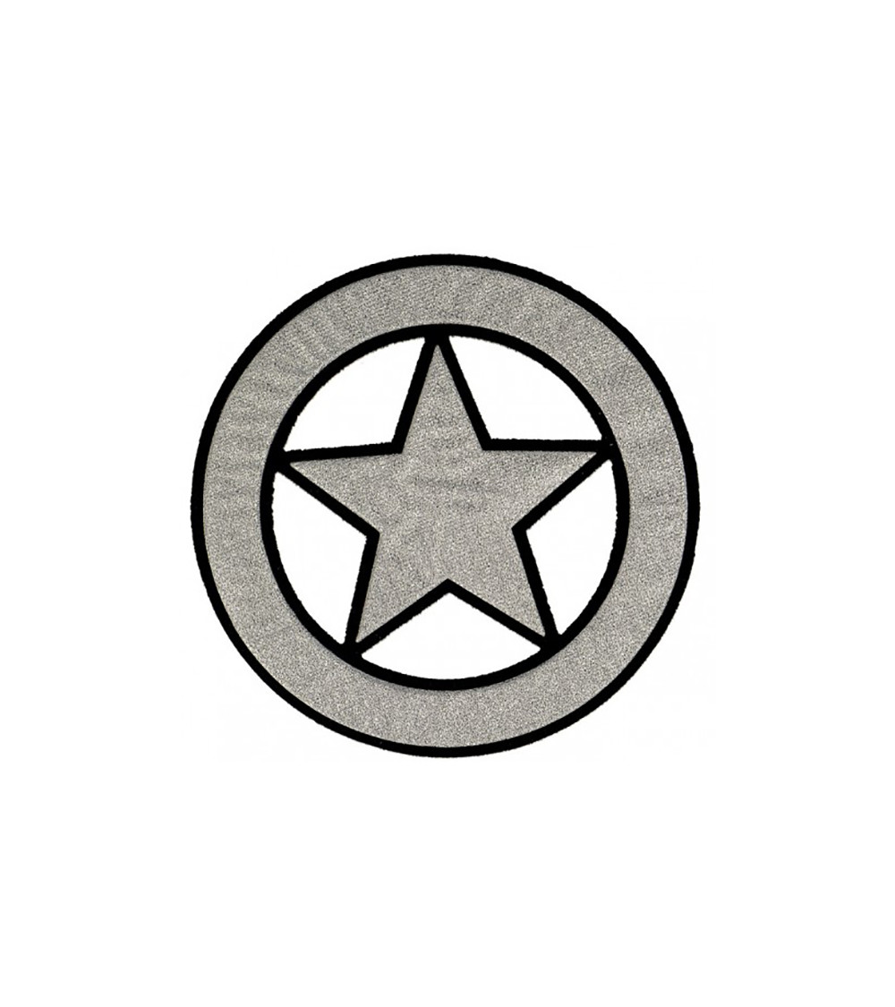 Iron-on patch Shiny silver star diameter 10cm