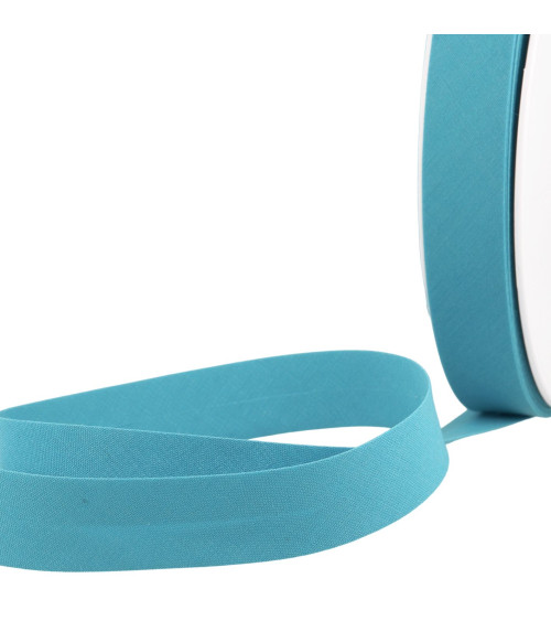 Folded bias all dark sea blue textile per meter made in France