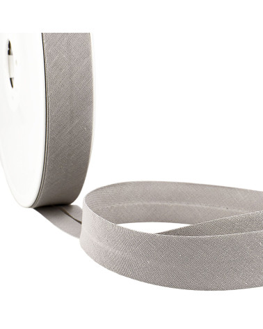 Folded bias all dark gray textile per meter made in France