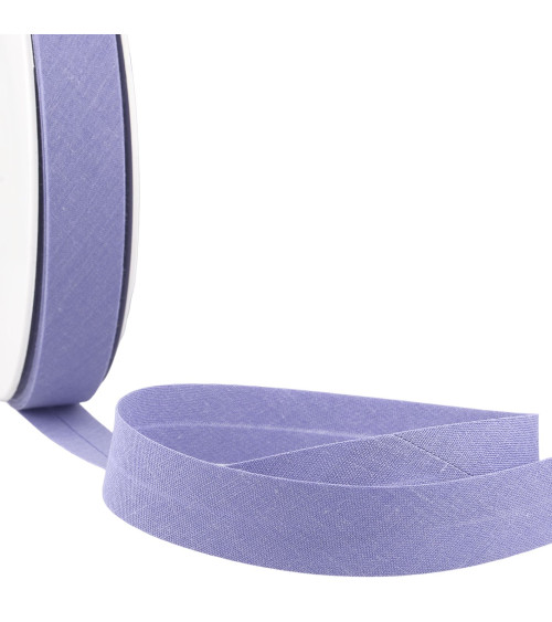 Folded bias all blue purple textile per meter made in France