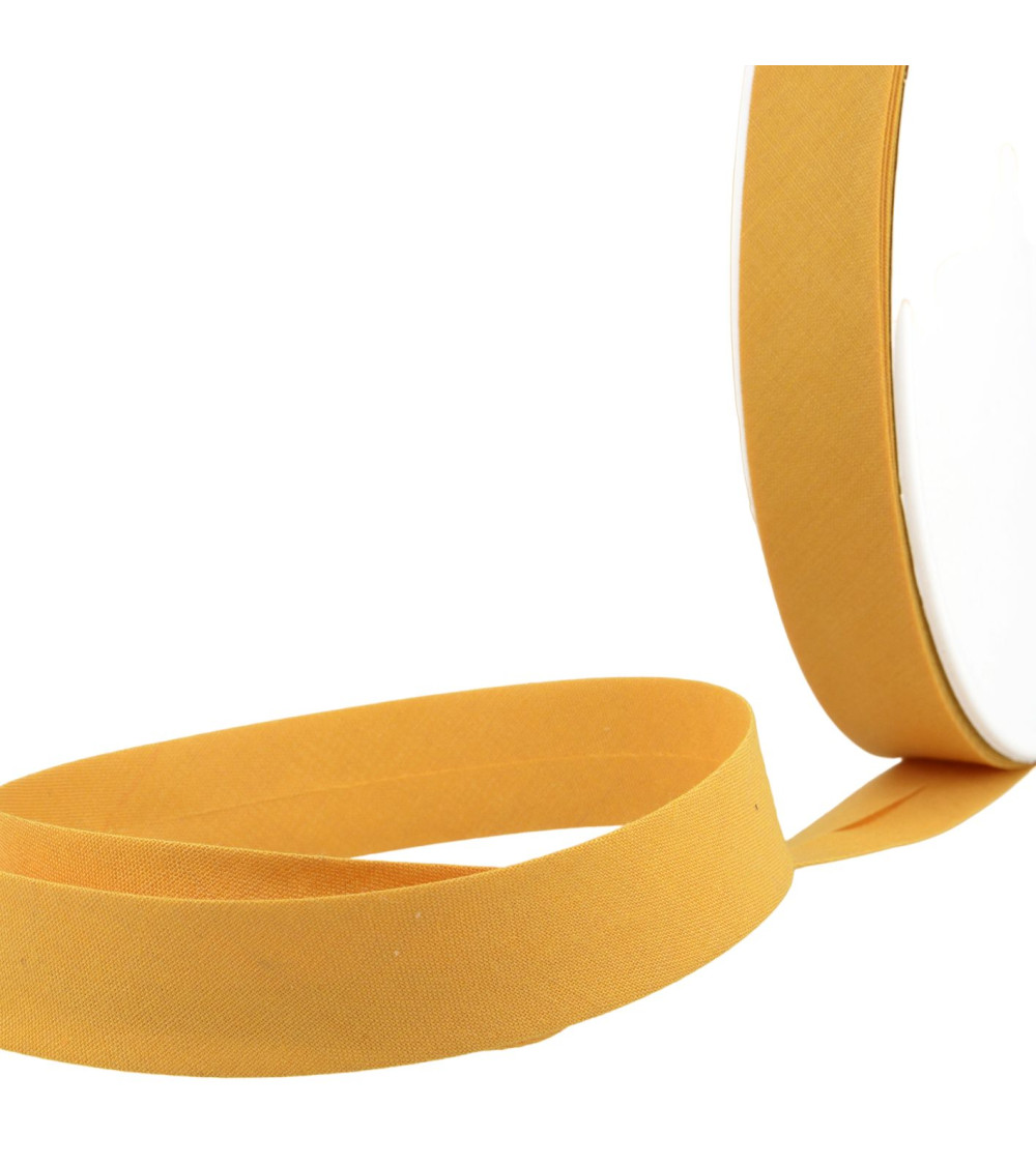 Folded bias all mustard textile per meter made in France