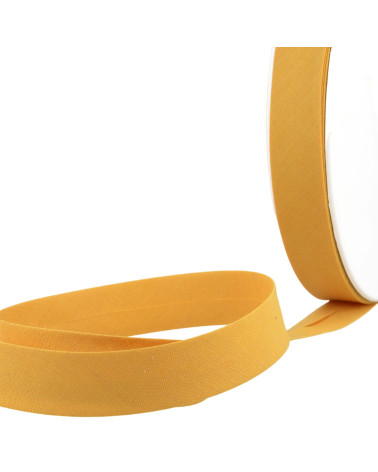 Mustard all-textile folded bias by the meter made in France
