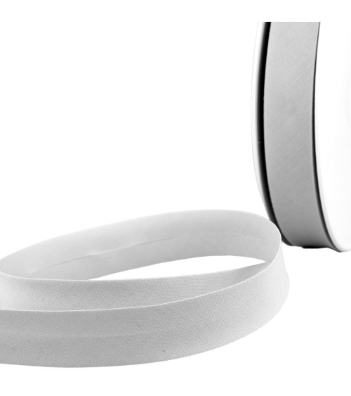 Folded bias all gray textile per meter made in France