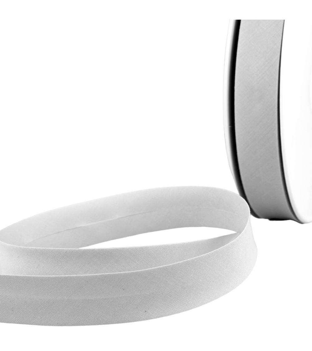 Folded bias all gray textile per meter made in France