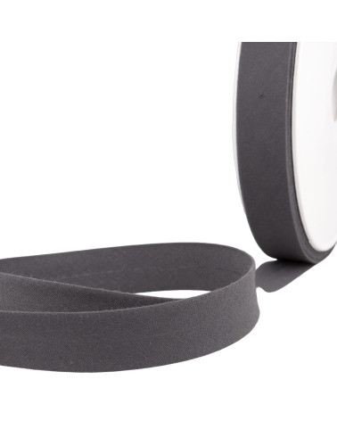 Folded bias all gray textile per meter made in France