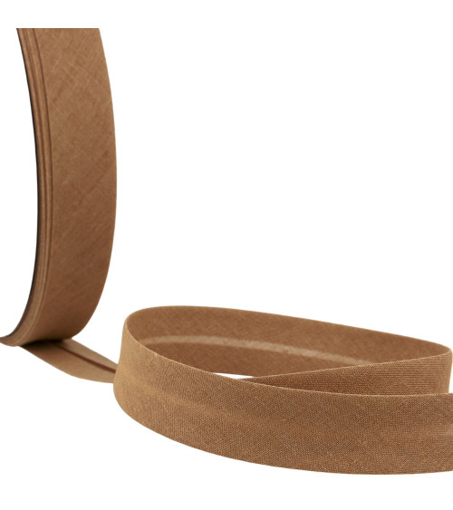 Folded bias all camel textile per meter made in France