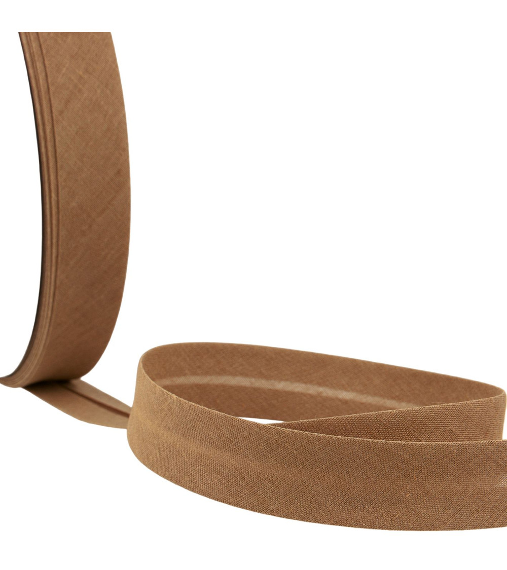 Folded bias all camel textile per meter made in France